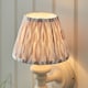 image 4 of Carnaby Satin Almond White Paint Wall Light with Neutral Print Fabric Ikat Shade 20cm B22