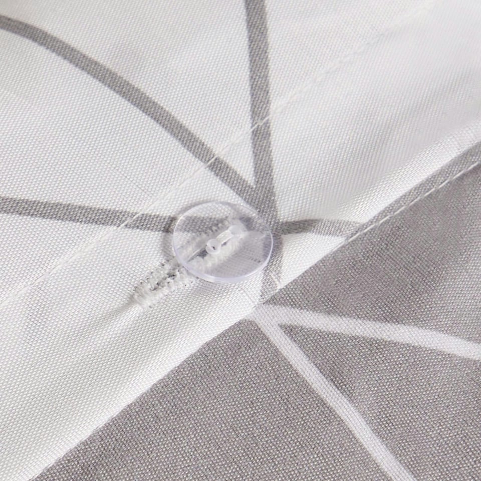 image 1 of OHS Geometric Reversible Print Duvet Cover and Pillowcase Set, Single - Grey
