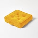 image 1 of Homescapes Rajput Ribbed Cotton Floor Cushion Mustard Yellow | Yellow | Mustard Yellow | 40 x 40 cm