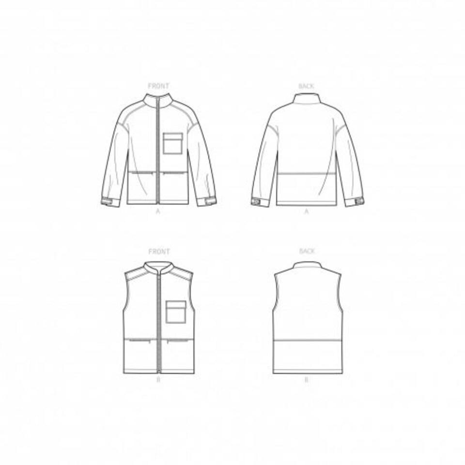 image 1 of New Look 6713 Paper Sewing Pattern – Men’s & Women’s Jackets & Waistcoats, Size A (XS–S–M–L–XL), Intermediate