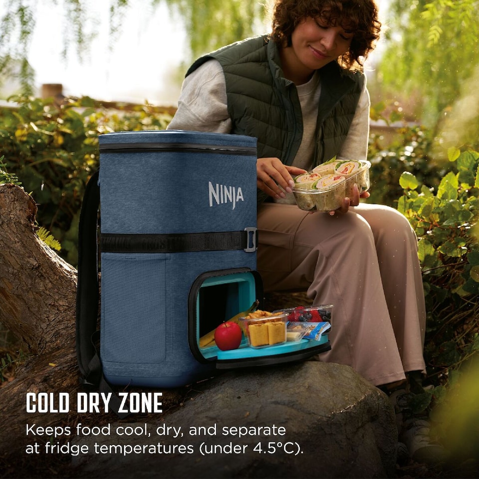 image 1 of Ninja Outdoor FrostVault Go 17L 24-Can Backpack Soft Cooler FF124EUUKNV Navy