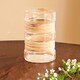 image 1 of Interiors by Premier Medium Glass Vase, Coastal and Textured Tall Glass Vase, Clear Glass and Natural Cane Rustic Vase, Clear Vase Cream