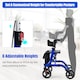 image 4 of COSTWAY 2 in 1 Walker Aluminium Mobility Walking Aid Blue