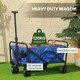 image 4 of Outsunny 62L Festival Trolley, 120kg Heavy Duty Folding Trolley Cart, Blue
