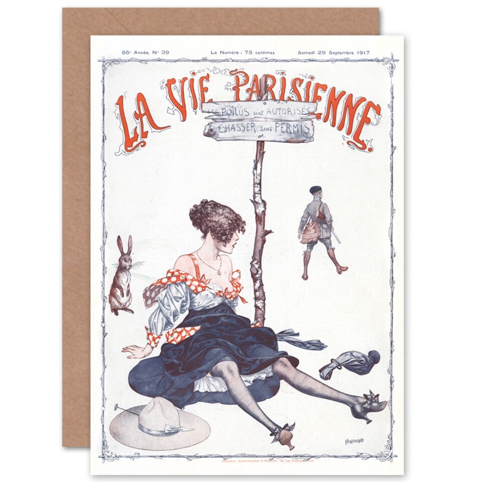 image 1 of La Vie Parisienne Hunter Woman No License France Paris Card