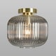 image 3 of BHS Lyna 1 Light Flush Ceiling Light, Satin Brass