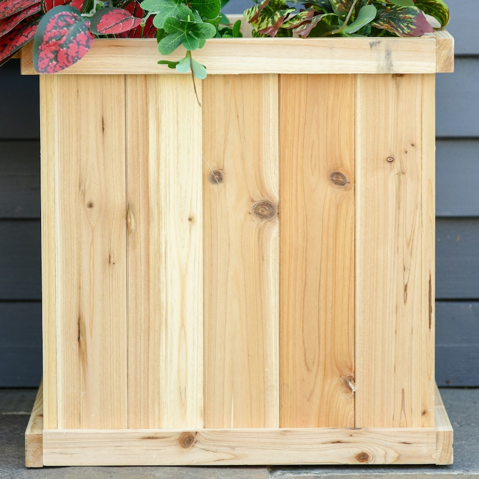 image 1 of Outsunny Wooden Garden Planter & Bench Combination Garden Raised Bed Natural