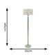 image 2 of ValueLights Bobbins Sage Green Floor Lamp Pleat Green Shade and Bulb