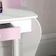 image 6 of ZONEKIZ Kids Dressing Table with Mirror and Stool, Drawer, Storage Boxes - White White | Pink