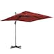 image 1 of Outsunny Square Cantilever Roma Parasol, 360-Degree Rotation, Wine Red