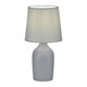 image 3 of First Choice Lighting Set of 2 Smooth Grey Ceramic 27cm Table Lamps With Matching Shades Grey | Grey