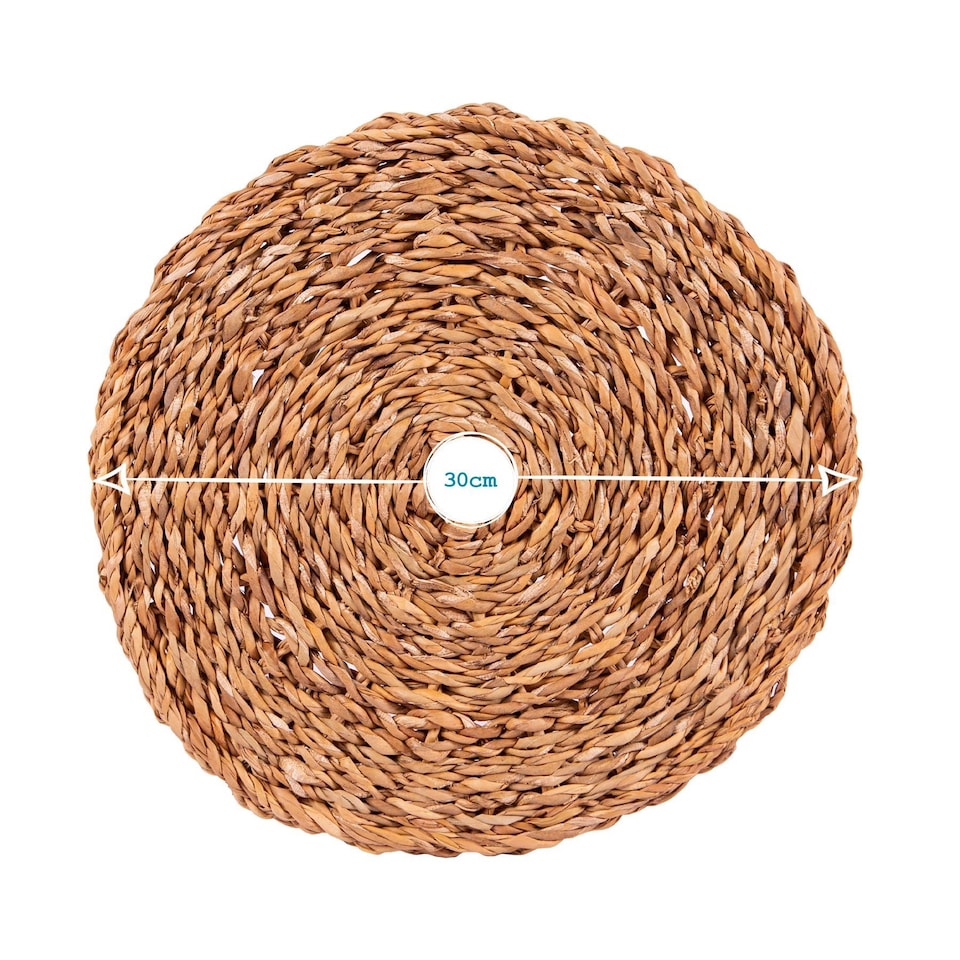 image 1 of Argon Tableware Round Woven Seagrass Placemats - 30cm - Pack of 6 | Brown | Brown