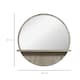 image 3 of kleankin Round Mirror for Wall Makeup Mirror with Shelf Grey Wood Effect
