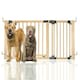 image 1 of Bettacare Wooden Multi Panel Flexible Pet Barrier, Natural Wood, up to 136cm Wide, Dog Barrier for Pets Dogs and Puppy Cream | Natural