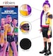 image 3 of Rubie's Official Netflix K-Pop Demon Hunters Deluxe Rumi Costume | Yellow Cropped Jacket Attached To Top, Shorts & Striped Knee-High Leg Sleeves w/ Charm Accessory| Girls Fancy Dress | Officially Licensed Halloween Costume | Kids Sizes