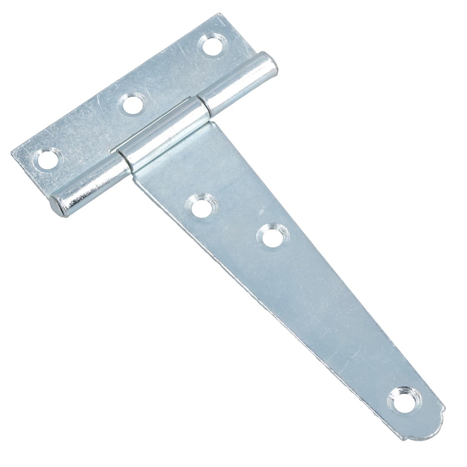 image 1 of 4in / 102mm Heavy Duty T Tee Hinges For Shed + Garden Gates Zinc Plated 2pc