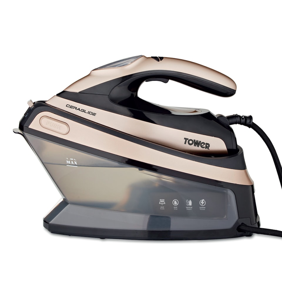 image 1 of Ceraglide 2400W 1.5L Steam Gen Champagne Gold and Black