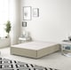 image 2 of Astoria Divan Bed Base with 30 Inch Diamonte Button Headboard Linen Fabric | Brown | Wheat | King