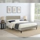 image 2 of 3ft Single Fabric Bed Frame With Padded Headboard In Stone