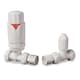 image 1 of Derry Bold - White Thermostatic Radiator Valve & Lockshield Straight 15mm