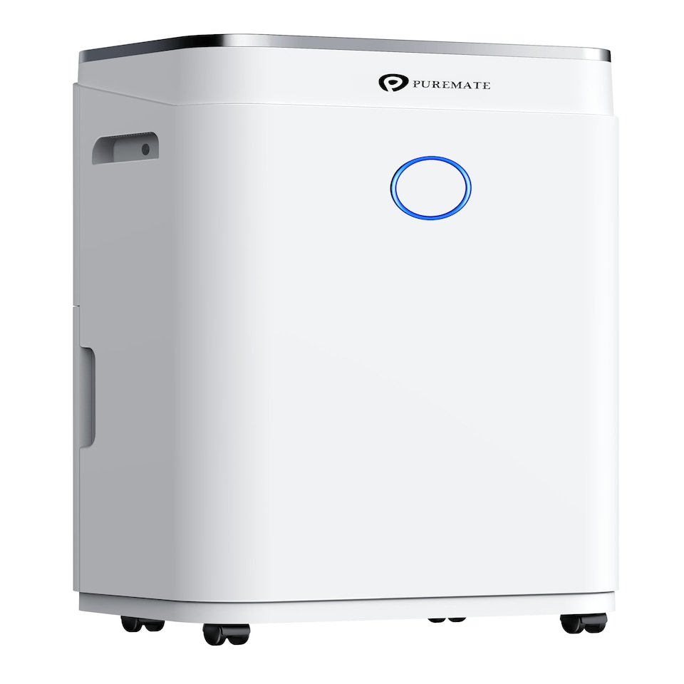 image 1 of PureMate 20 Litre Dehumidifier with Ioniser, Continuous Drainage Hose and Sleep Mode