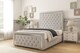image 2 of Sloomy Sofia Chrome Silver Plush Bed Frame With Mattress With 50" Upholstered Headboard 4' Small Double