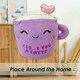image 4 of Latte Soft Toy Cute Plushie Huggable Cuddly Stuffed Toy 20cm Purple