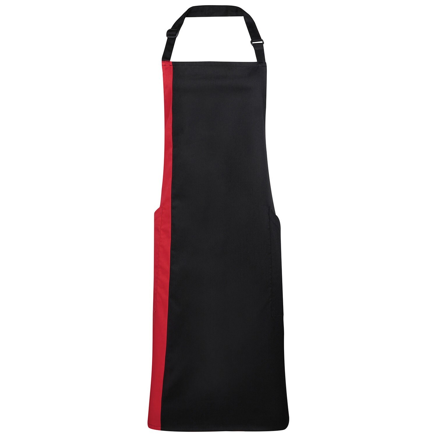 Premier Contrast Bibbed Full Apron Black Black/Red One Size 1