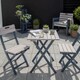image 1 of Norfolk Leisure Florenity Eucalyptus Galaxy 2 Seat Bistro Set In Greywash/Blue