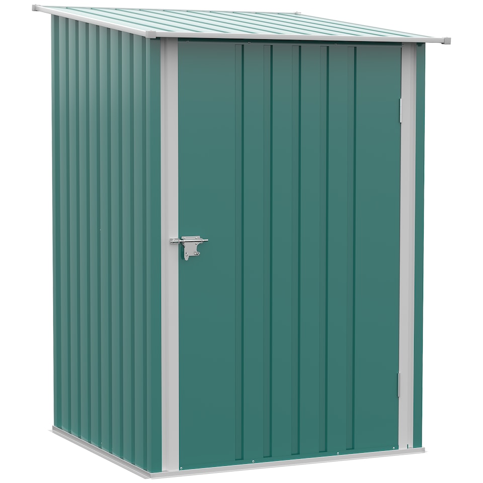 image 1 of Outsunny 3.3ft x 3.4ft Outdoor Storage Shed Steel Garden Shed w/ Lockable Door | Green