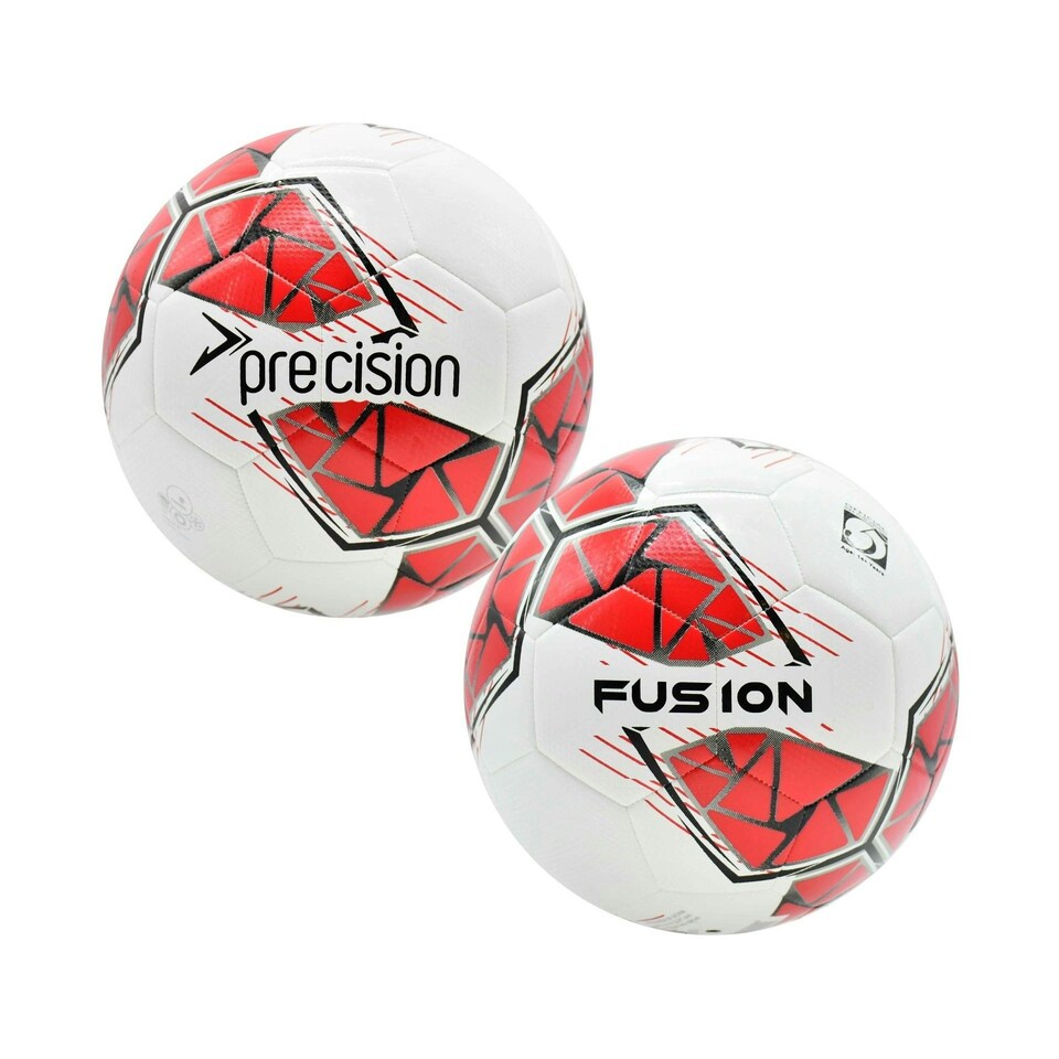 Precision Fusion FIFA Basic Training Ball - White/Red/Grey/Black - 3
