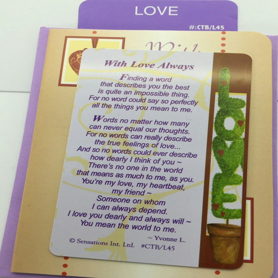 image 1 of With Love AlwaysTo A Very Special Mum....Wallet Card (Sentimental Keepsake Wallet / Purse Card)