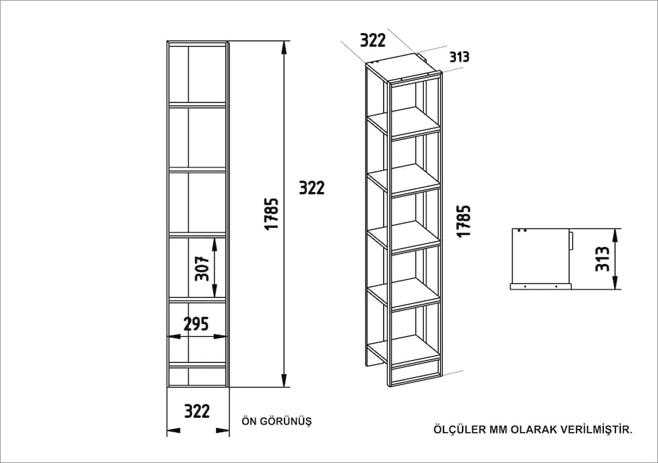 image 1 of Decorotika Polka 5-tier Bookcase Shelving Unit