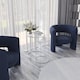 image 3 of 2 Piece Round Nesting Side Tables Set Tempered Glass Top Metal Leg Coffee Tables | Multi | White Legs Transparent Glass