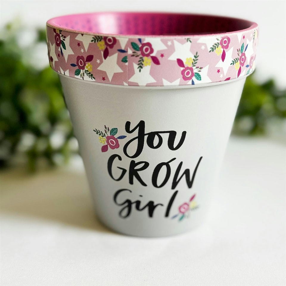 Love Plants Pot Ceramic Growing Garden You Grow Girl N/A