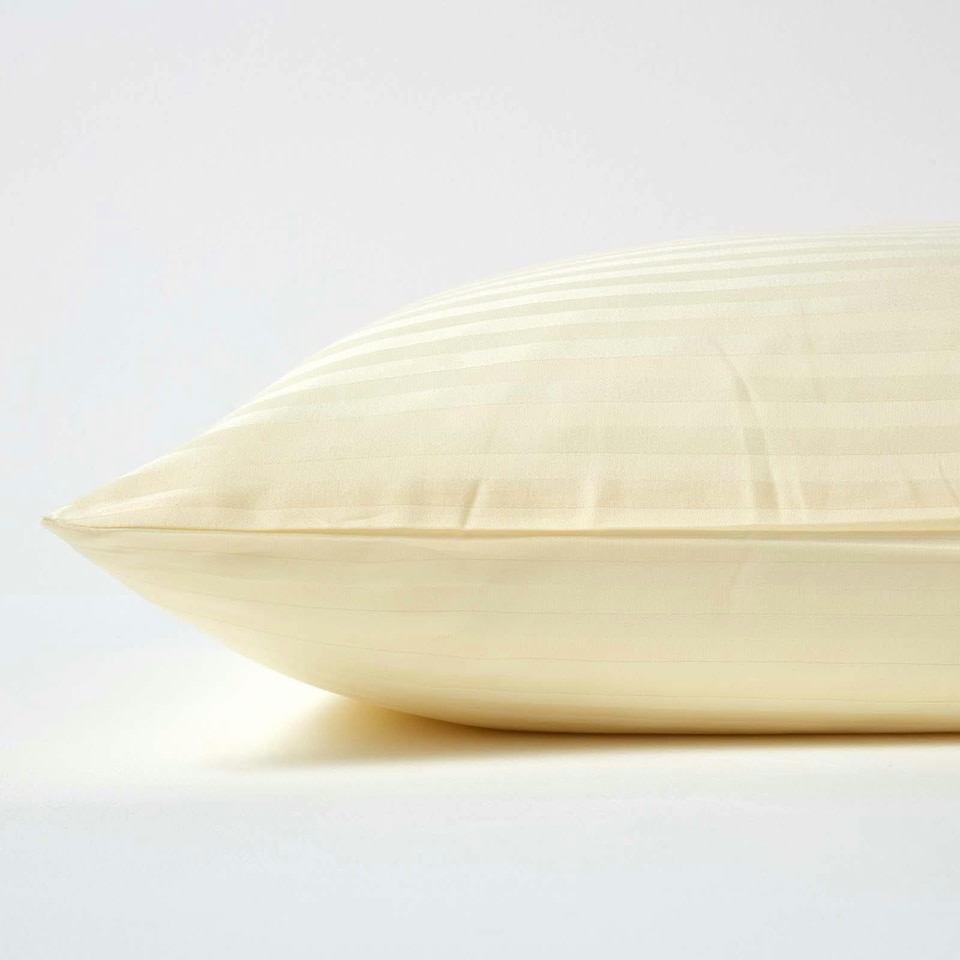 image 1 of Homescapes Pastel Yellow European Size Egyptian Cotton Pillowcase 330 TC - 60 x 60 cm | Yellow