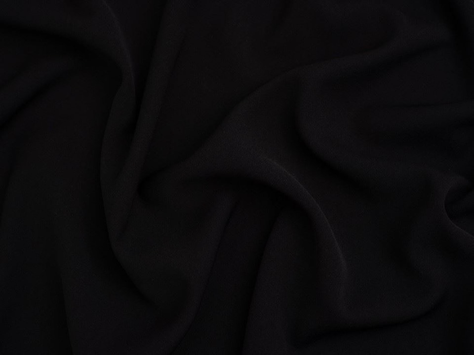 Minerva Core Range Black Prestige Polyester Crepe Fabric for Dressmaking, 150cm / 59" Wide - per metre