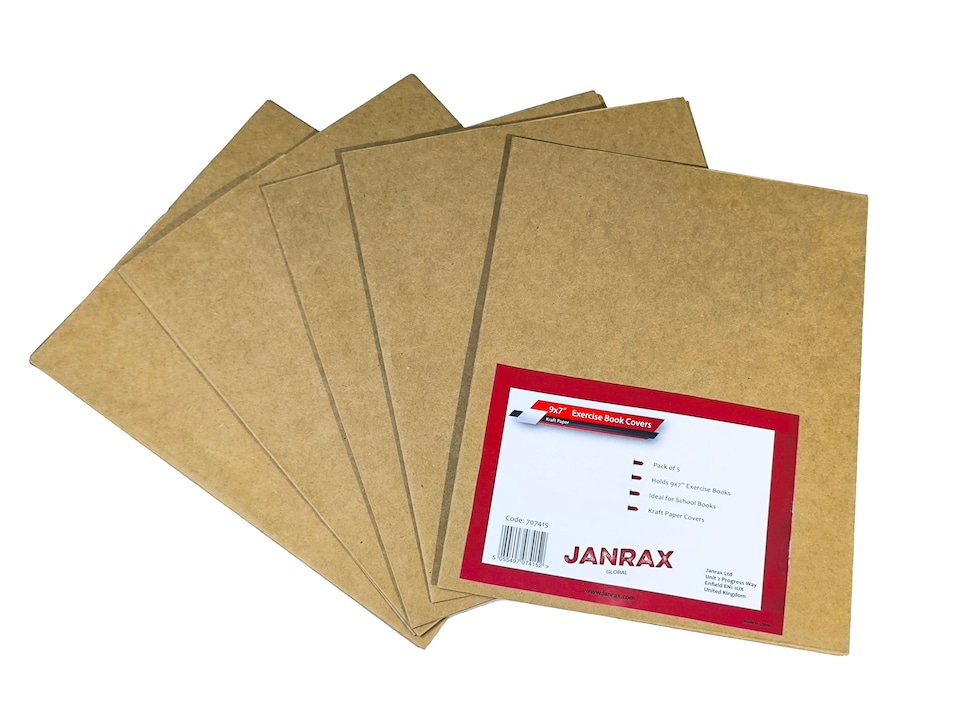 image 1 of Pack of 5 9x7" Kraft Paper Exercise Book Covers by Janrax