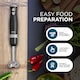image 7 of DMD 5-In-1 Immersion Hand Blender Set, Fruit & Veg Mini Chopper & Whisk Attachment, Stainless Steel Cutting Edges, Compact Food Processor | Black