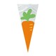 image 2 of Carrot Cone Shaped Easter Cello Gift Bags with Twist Ties - Pack of 20 | Orange | 20