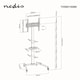 image 8 of Nedis TV Floor Presentation Meeting Stand Lockable Wheeled Trolley 32-55" up to 35 kg, Column Design, Adjustable, Snap-lock, AV Shelf - Black