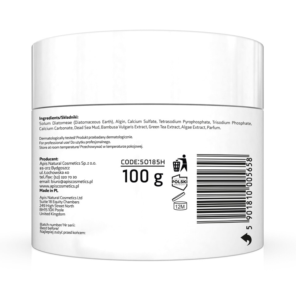 image 1 of Apis ACNE-STOP Algae Mask for Acne-Prone Skin with Bamboo, Green Tea, and Dead Sea Black Mud | 100g