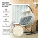 image 9 of Outsunny Hanging Egg Chair Outdoor Indoor Swing Chair, Folding Basket Brown