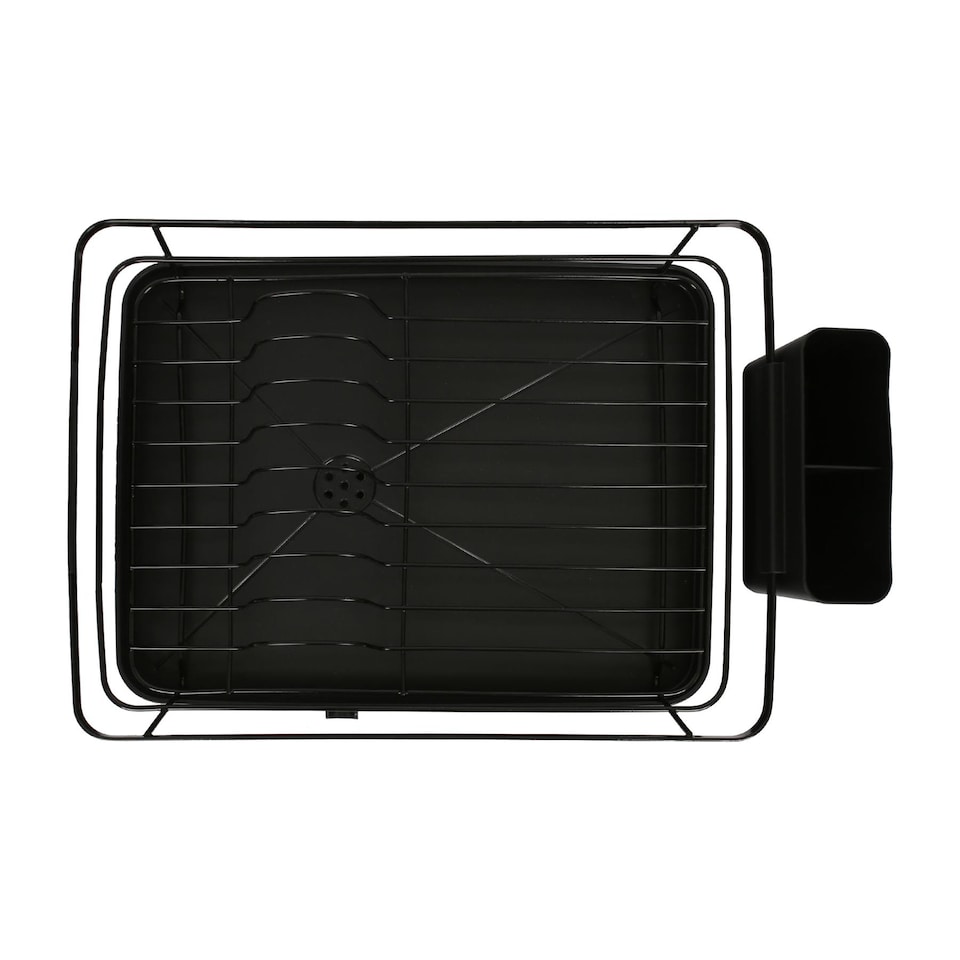 image 1 of Harbour Housewares Metal Dish Drainer Rack with Drip Tray - Black | Black | Black