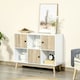 image 2 of HOMCOM Bookcase, Display Cabinet with 6 Storage Cubes for Living Room Natural