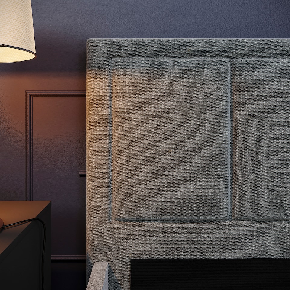 image 1 of Vida Designs Vanita 5ft King Size Bed Fabric Upholstered, Light Grey, 150 x 200cm