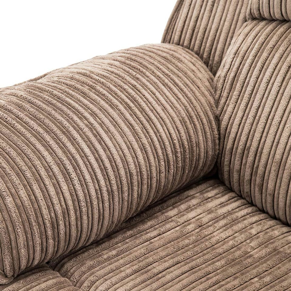 image 1 of Postana 2 Seater Electric High Back Jumbo Cord Fabric Recliner Sofa (Brown)