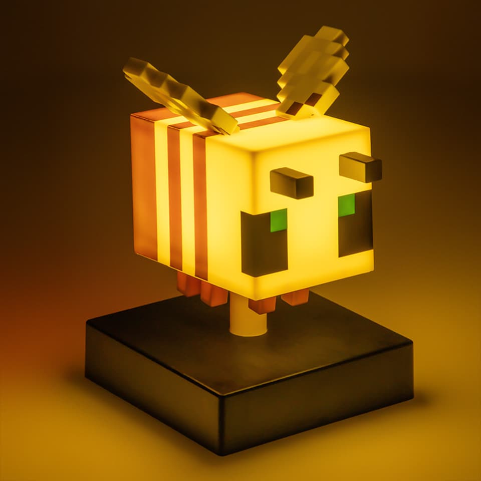 image 1 of Minecraft Bee Icon Light, 11cm LED Figure Lamp, Battery Powered Night Light for Bedroom or Gaming Decor Gift, Paladone