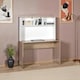 image 5 of Adore Teen White & Oak Study Desk with Storage Hutch White