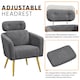 image 4 of Yaheetech Boucle Barrel Accent Chair with Adjustable Headrest and Lumbar Pillow Grey | Dark Gray